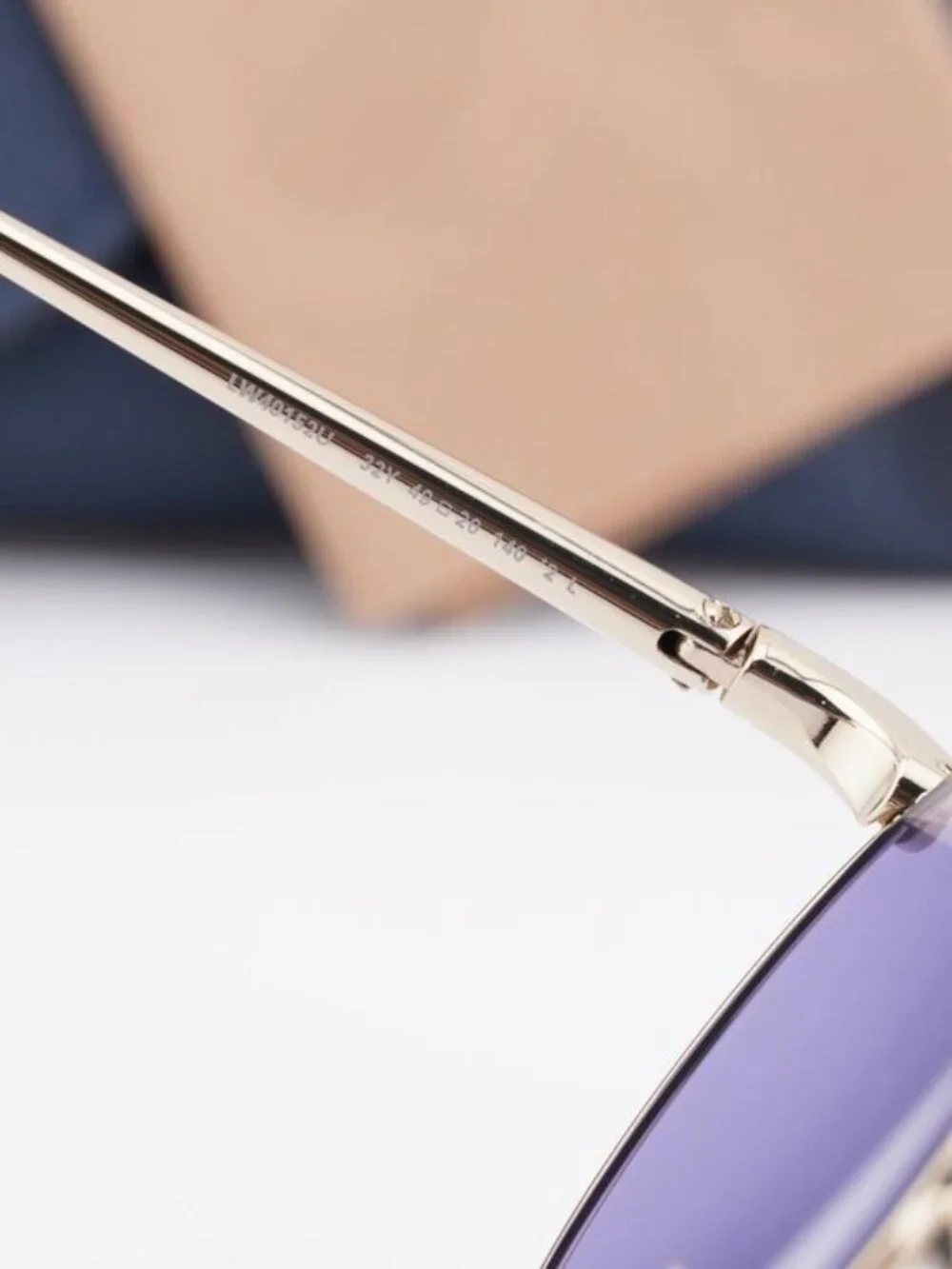 Loewe LW40152U 32Y Square Sunglasses – Gold\ Purple